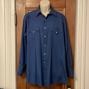 Vintage Men’s white horse snap button Western Shirt size large